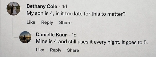 Facebook comments about age and continued use