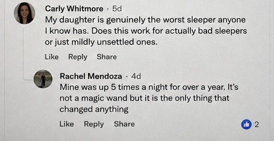 Facebook comments about bad sleepers